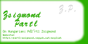 zsigmond partl business card